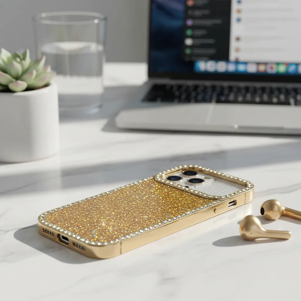 Protector Case Glitter Con Diamantes Para iPhone 17 Pro