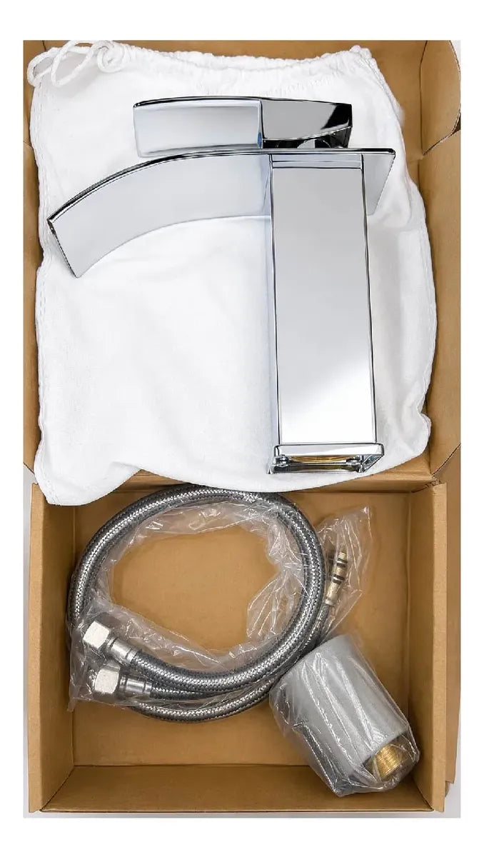 Canilla cascada monocomando cromada para baño