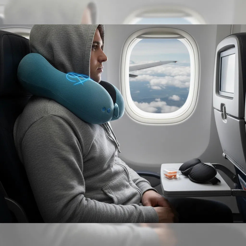 Kit almohada de viaje Azul acero