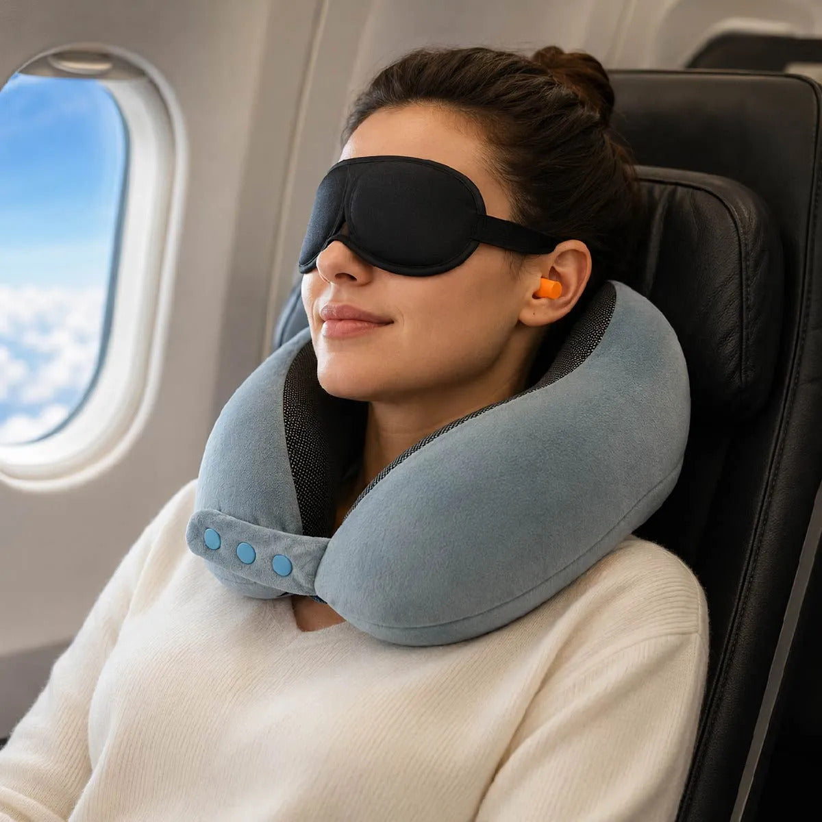 Kit almohada de viaje Azul acero