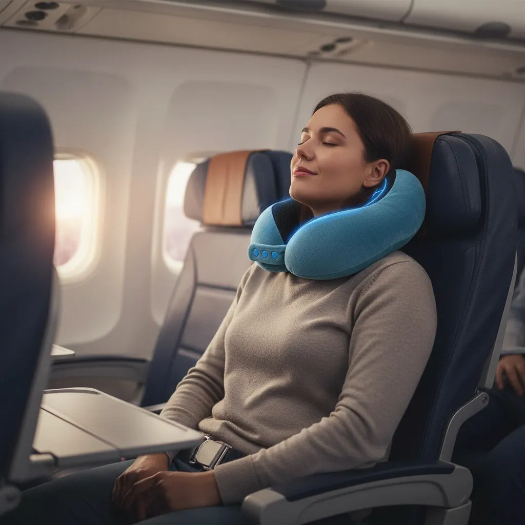 Kit almohada de viaje Azul acero