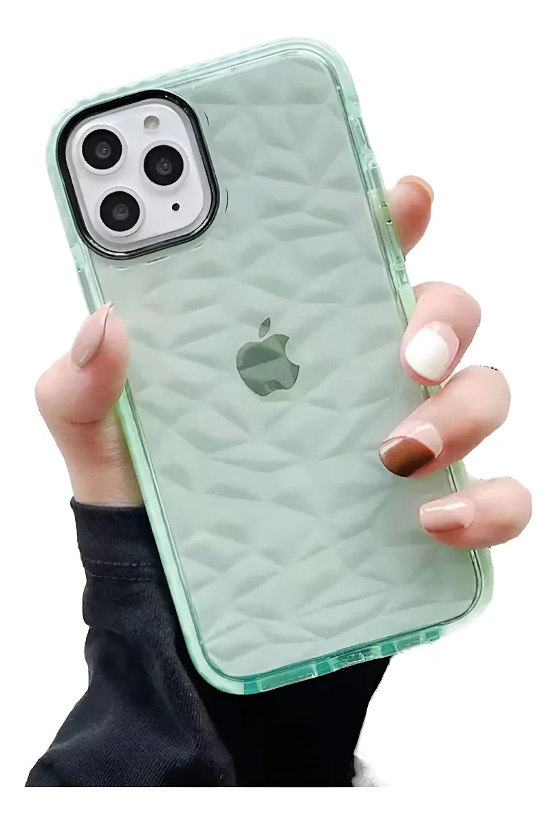 Funda Protectora Semi Transparente Tipo Diamante Para iPhone 12 Pro
