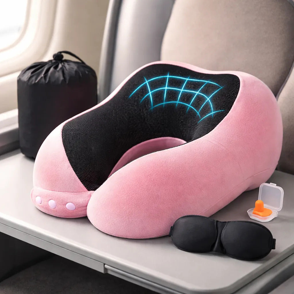 Kit almohada de viaje Rosa