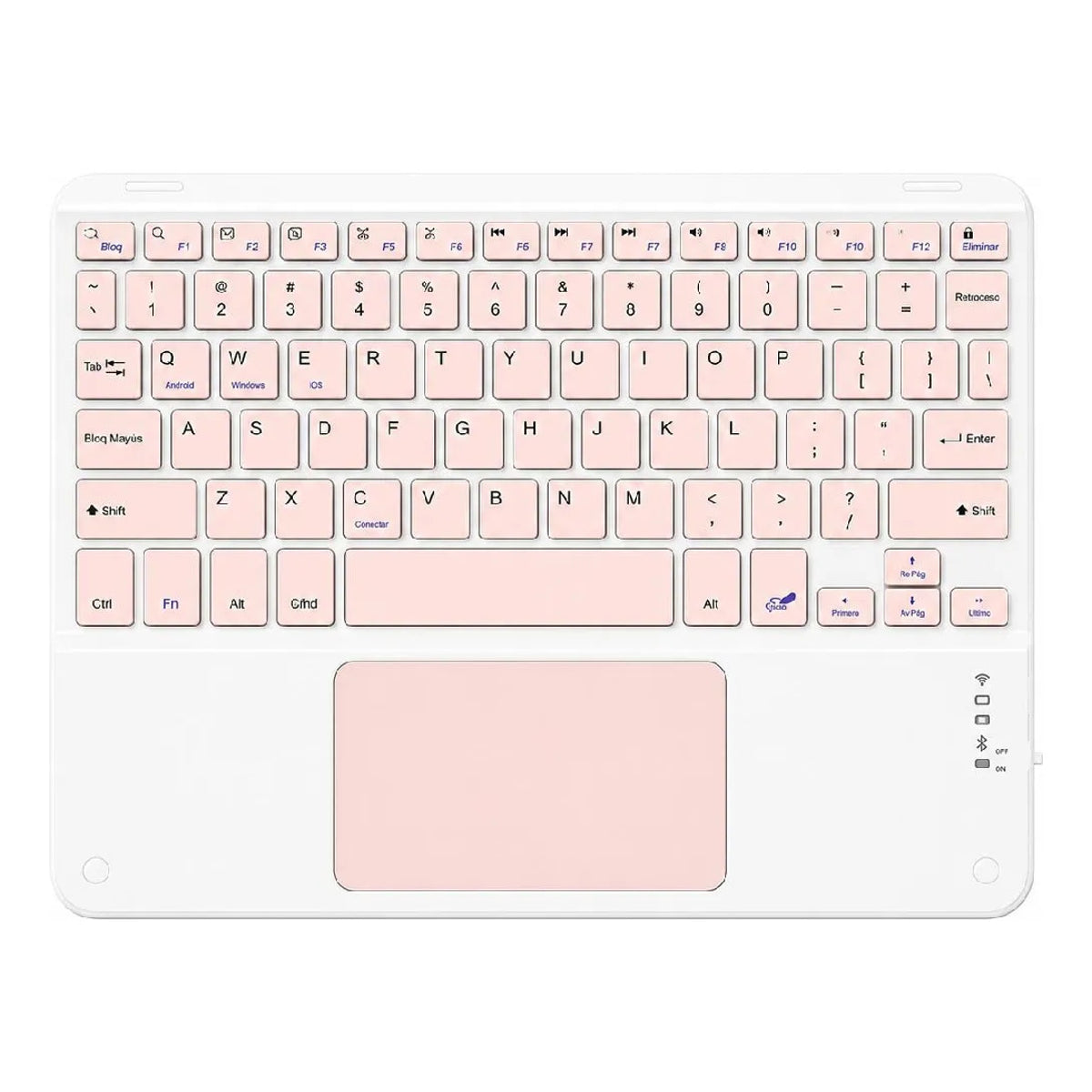 Teclado Bluetooth con touchpad Rosa