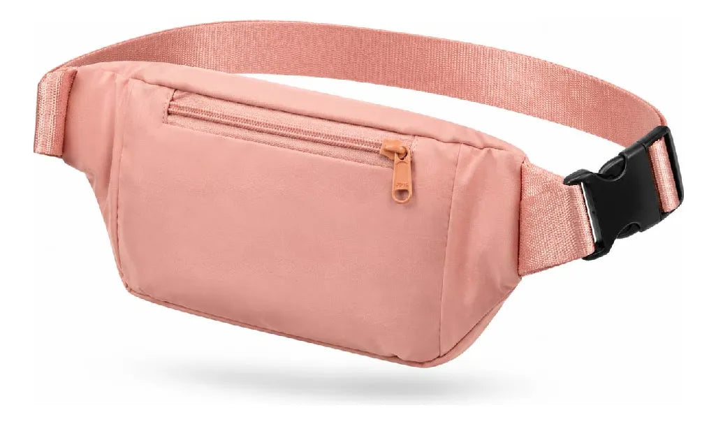 Riñonera Tela Impermeable Unisex Ajustable Estilo Bandolera Rosa - foto 6