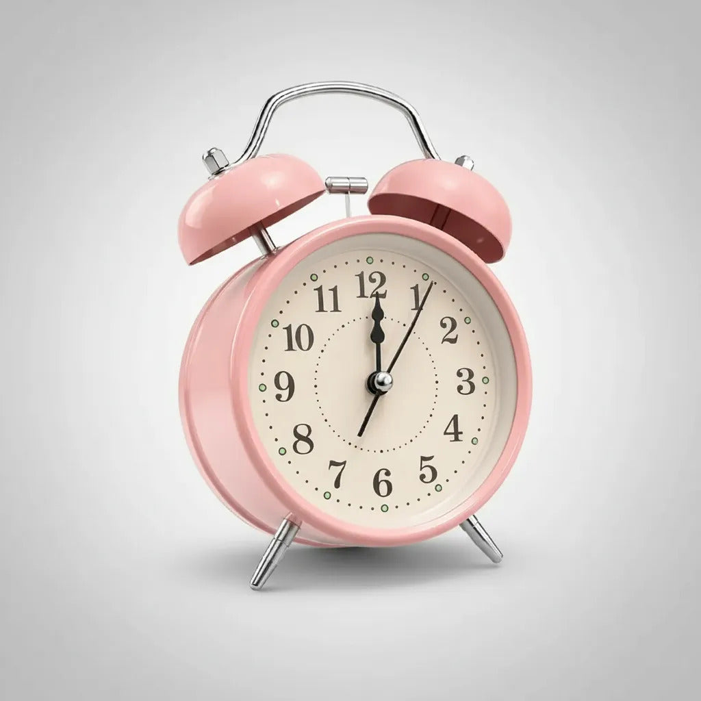 Reloj despertador retro rosa