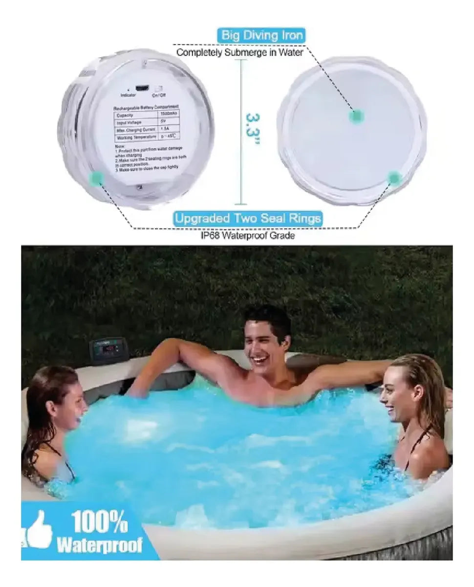 Luz LED RGB sumergible para piscina, pecera y jacuzzi
