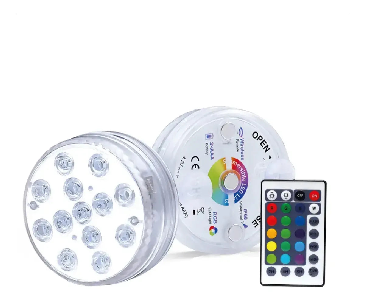 Luz LED RGB sumergible para piscina, pecera y jacuzzi
