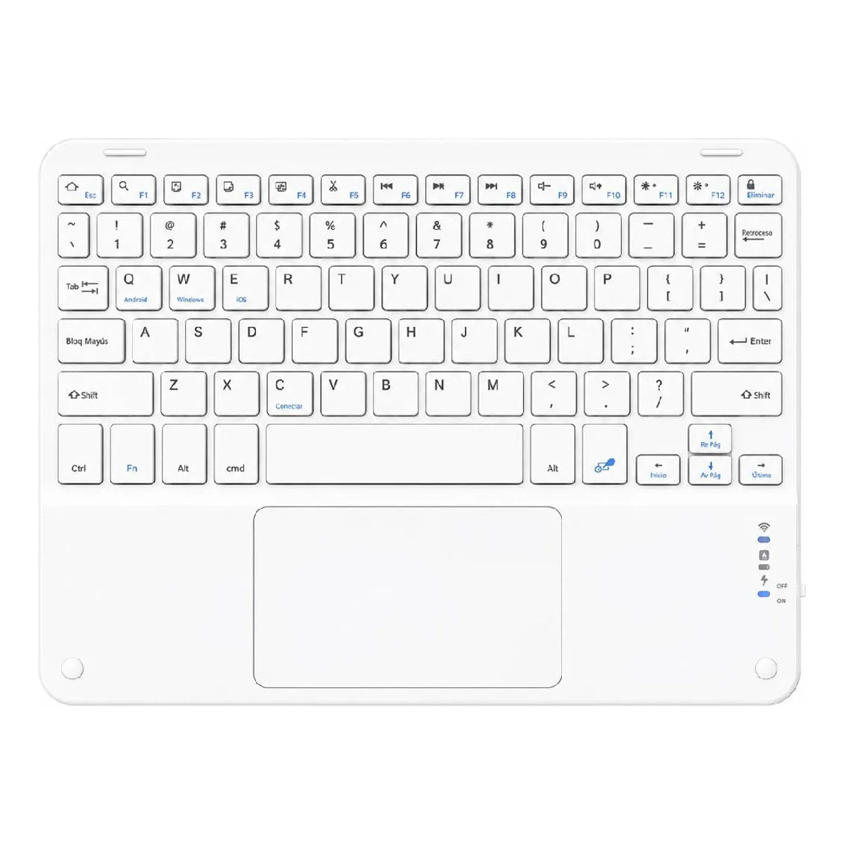 Teclado Bluetooth con touchpad Blanco