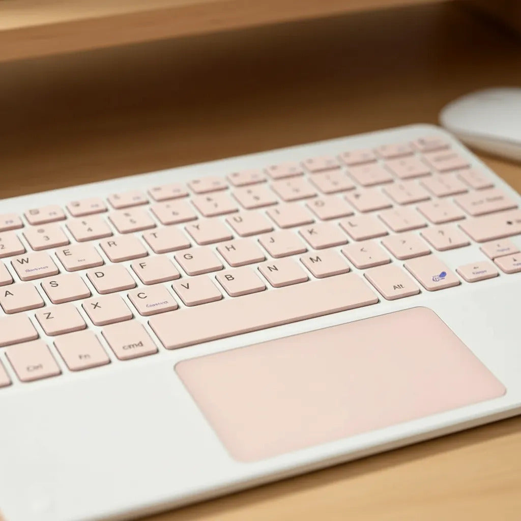 Teclado Bluetooth con touchpad Rosa