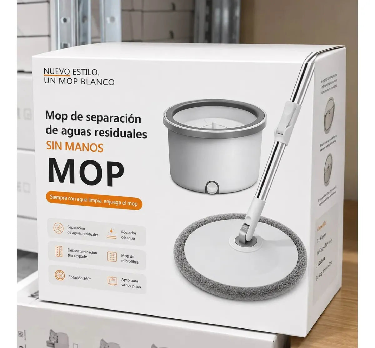 Balde con mopa giratoria 360