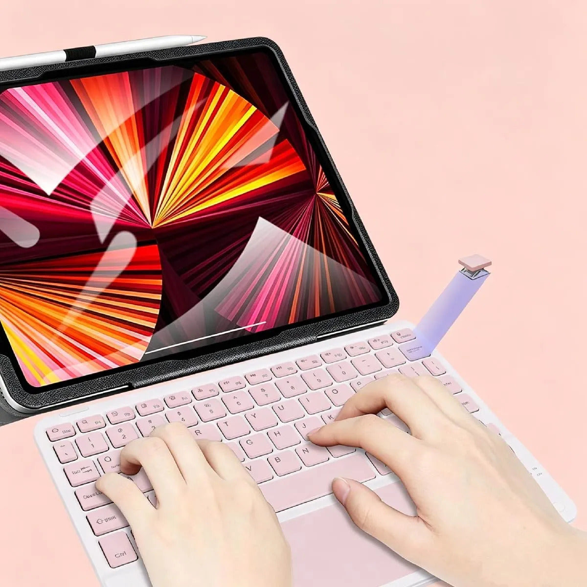 Teclado Bluetooth con touchpad Rosa