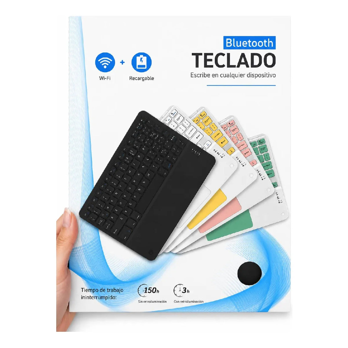 Teclado Bluetooth con touchpad Rosa