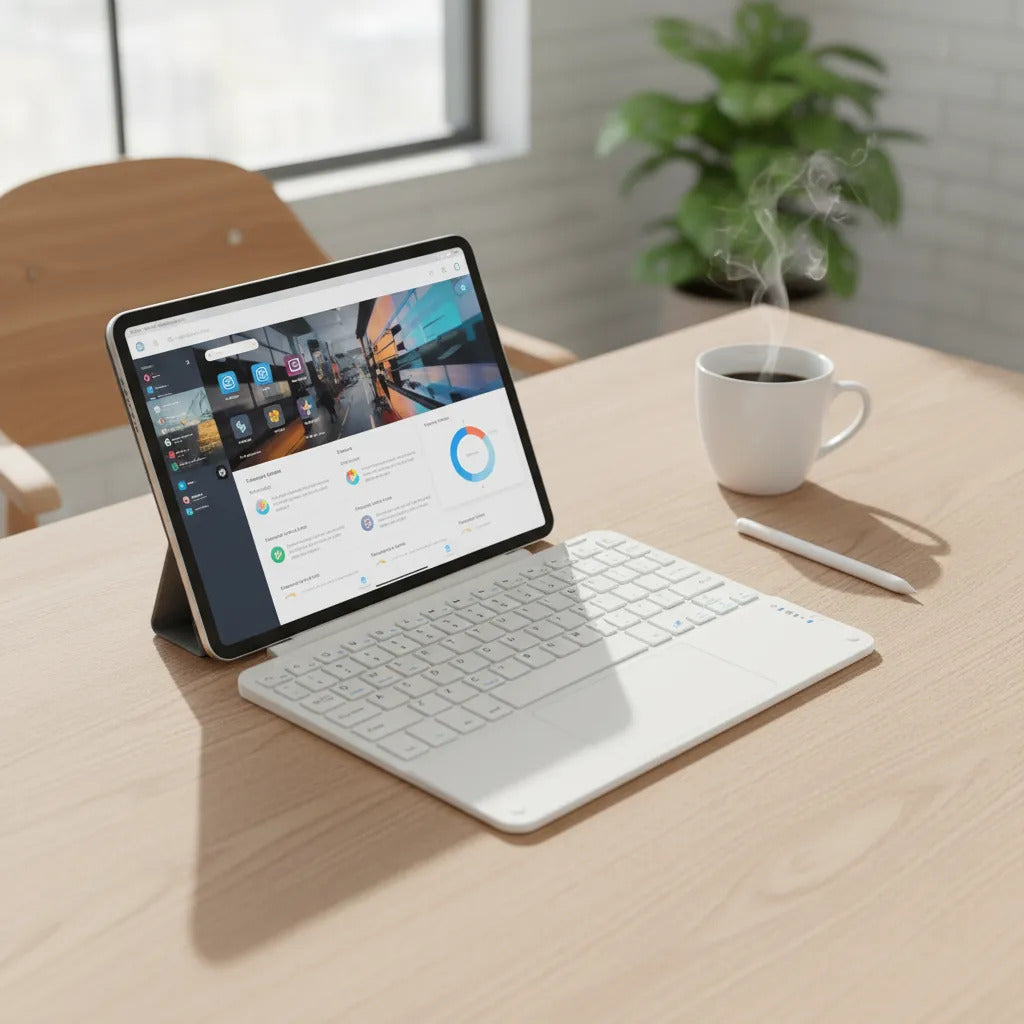 Teclado Bluetooth con touchpad Blanco