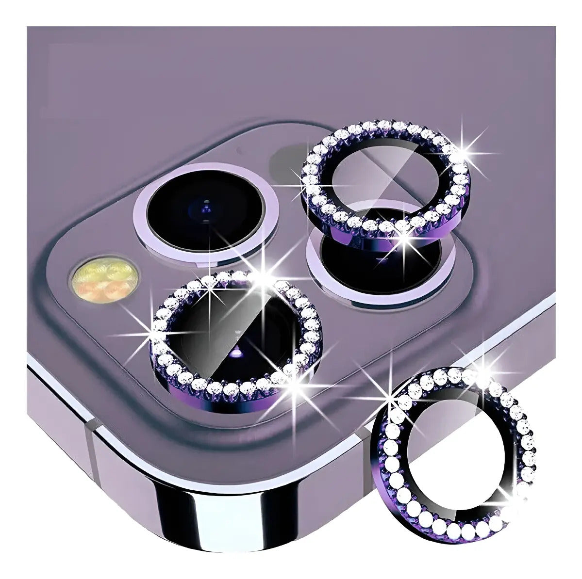 Vidrio brillo strass de cámara para iPhone