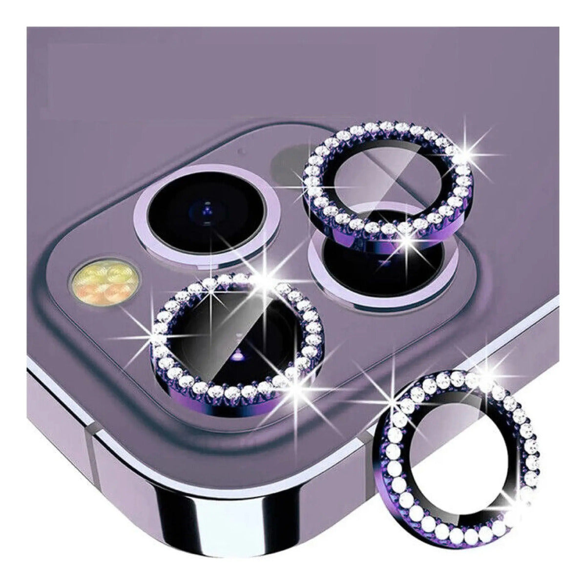 Vidrio brillo strass de cámara para iPhone