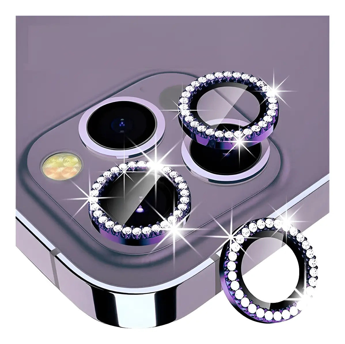 Vidrio brillo strass de cámara para iPhone