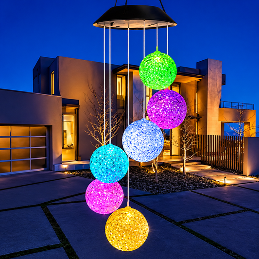 Colgante Adornos De Jardín Led Llamador De Angeles Led Solar Bolas