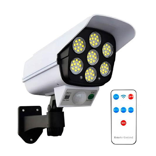 Foco Solar Sensor De Movimiento Tipo Cámara Seguridad