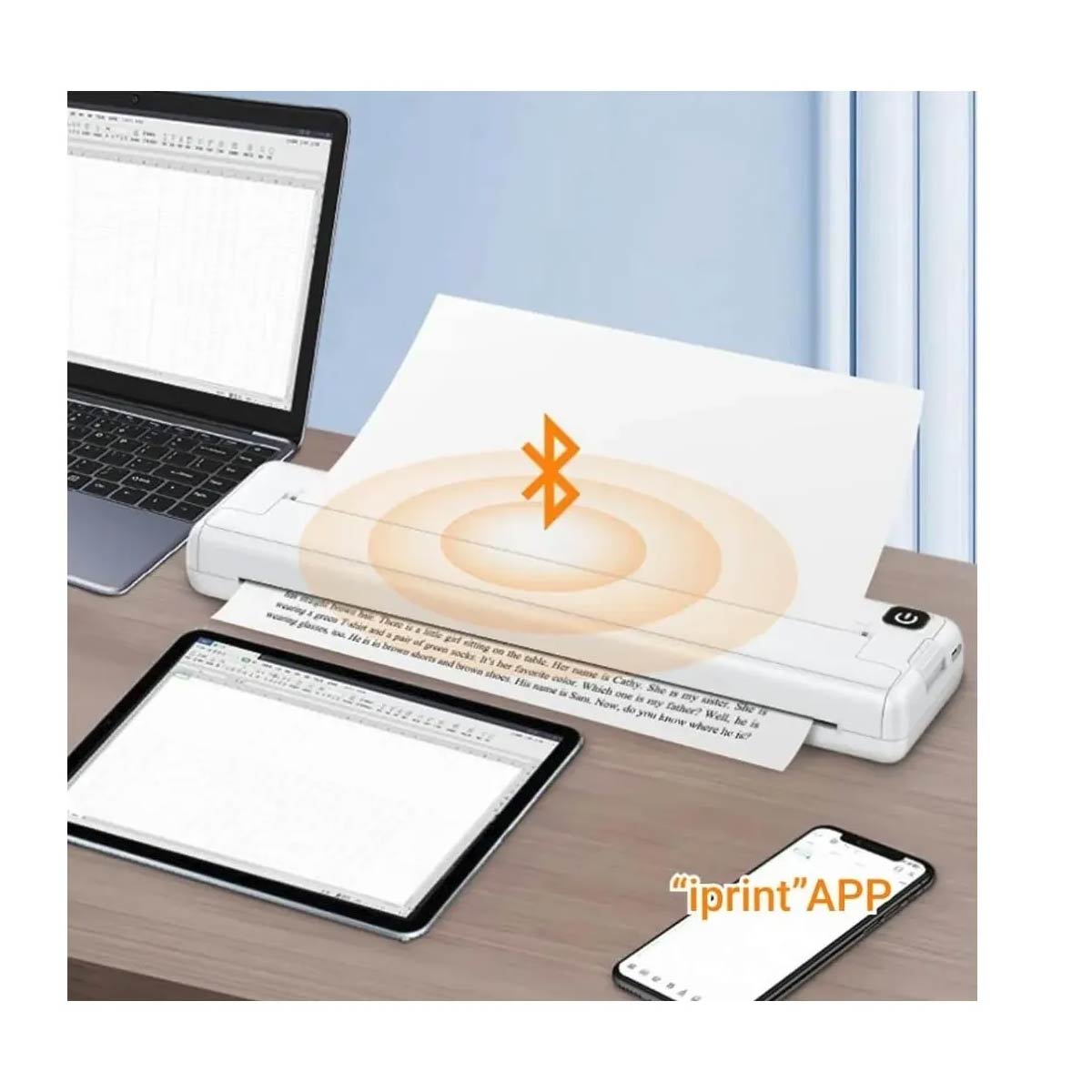 Impresora Inalambrica Termica A4 Bluetooth Portatil