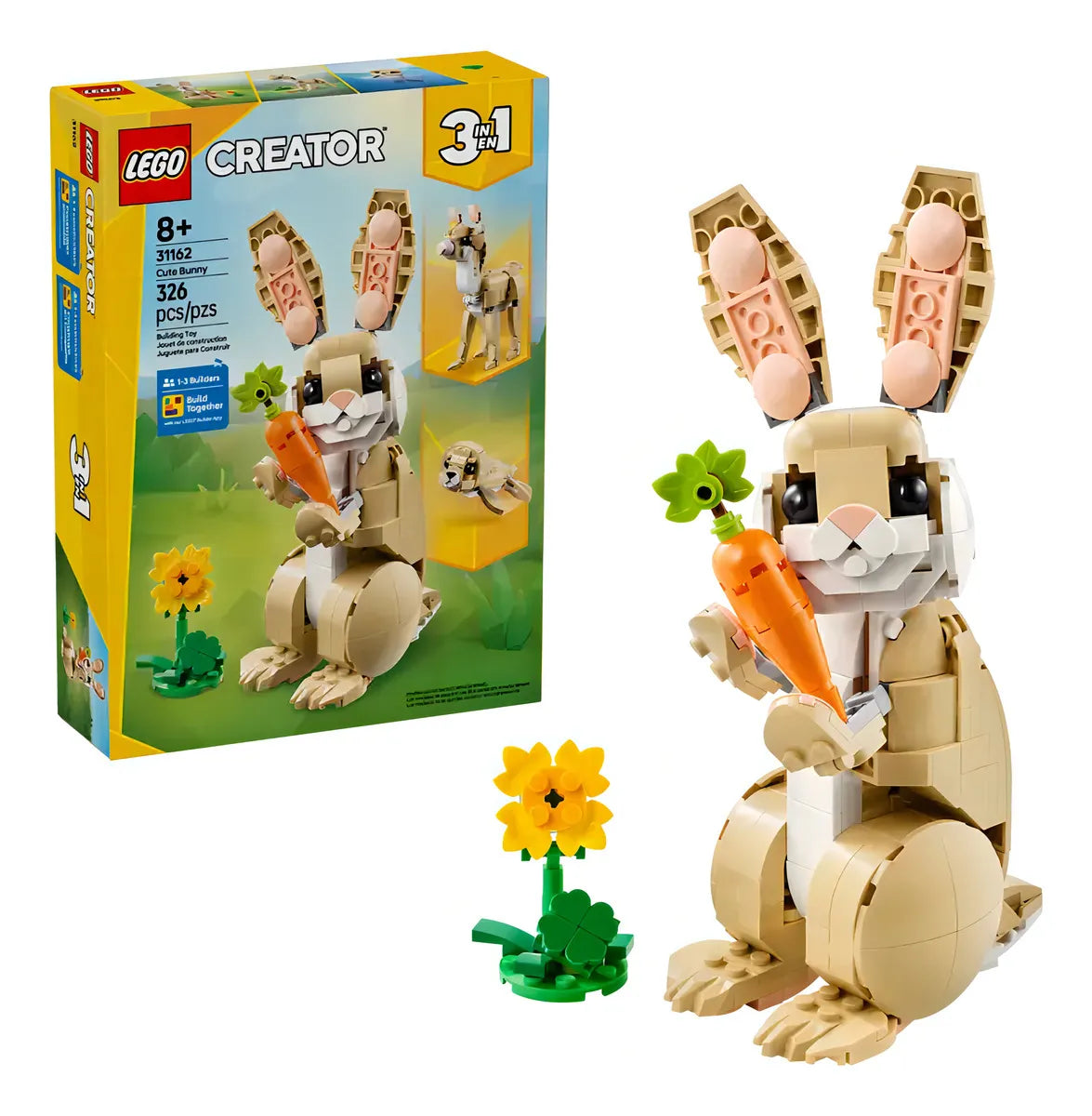Kit de construcción Lego Creator 3en1 Lindo conejito 31162