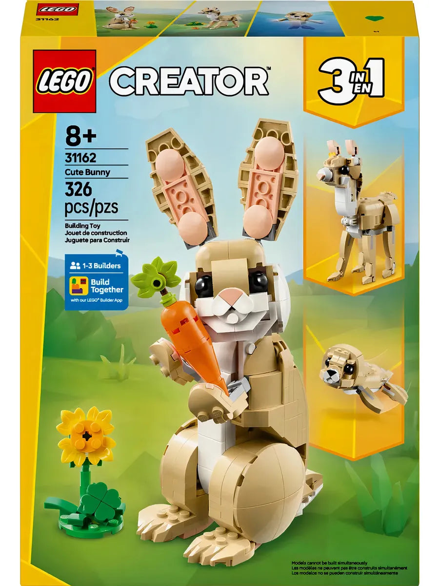 Kit de construcción Lego Creator 3en1 Lindo conejito 31162