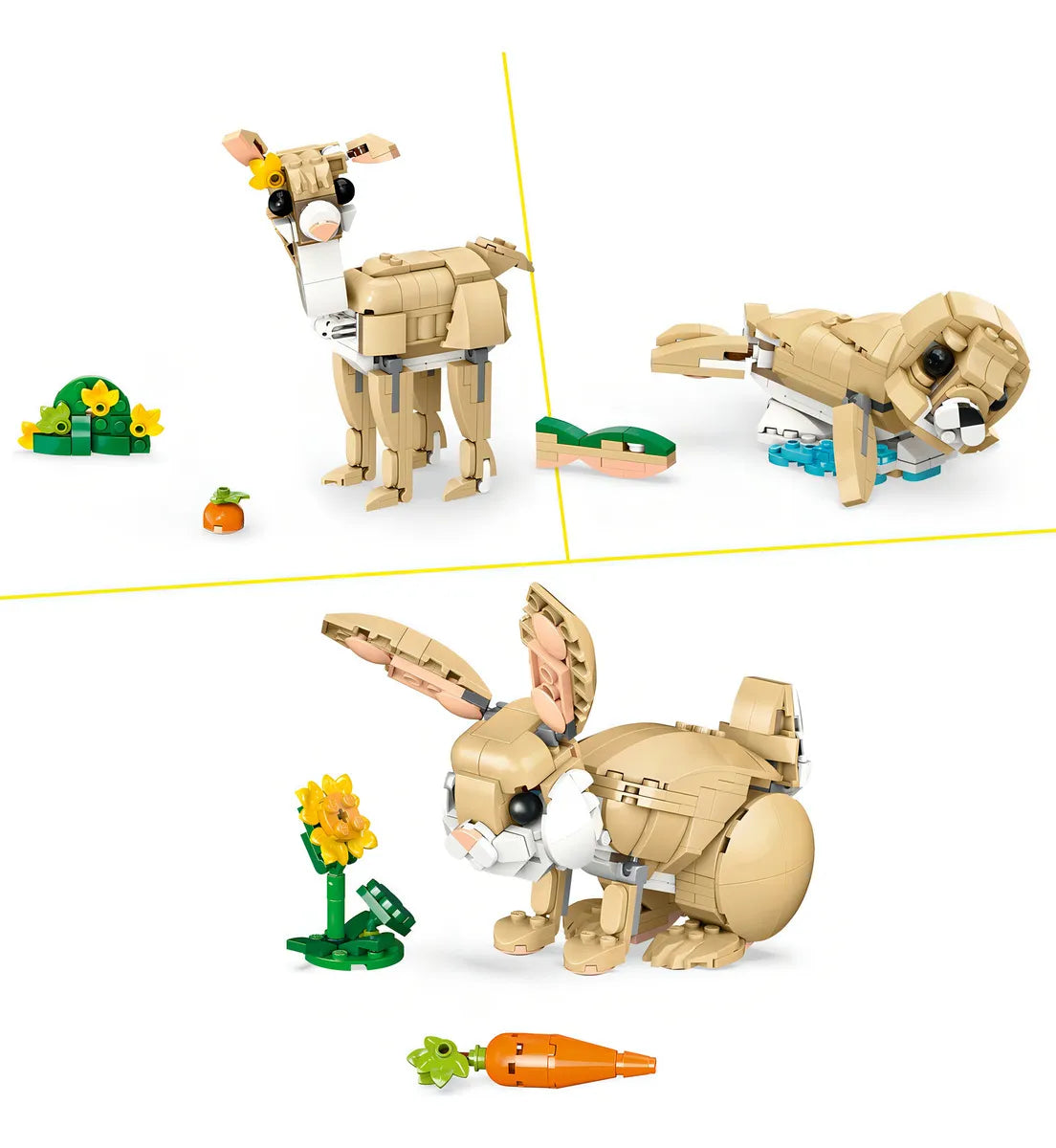 Kit de construcción Lego Creator 3en1 Lindo conejito 31162