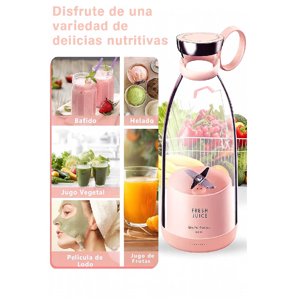 Licuadora Portátil - Licuadora Personal Recargable Por Usb