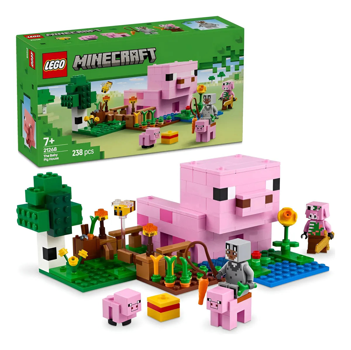 Lego Minecraft La Casa Del Cerdito Bebe Piglin Zombie 21268