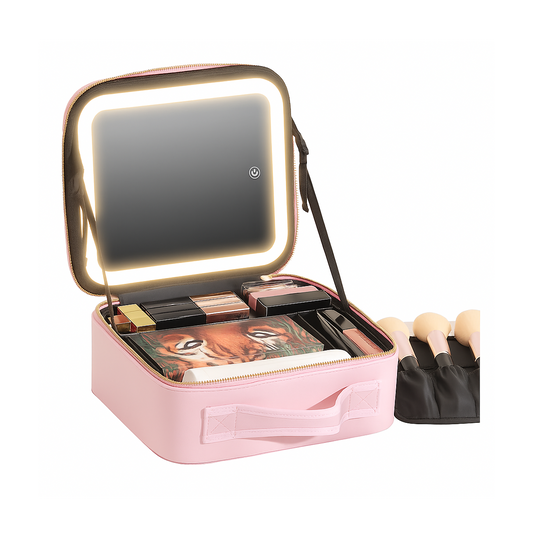 Maleta Maquillaje Valija Organizadora Maquillaje Espejo Led