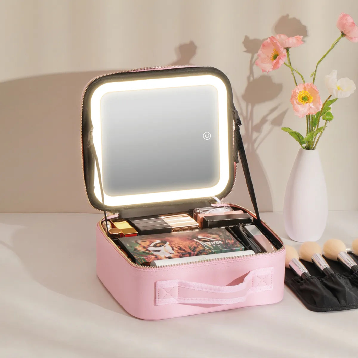 Maleta Maquillaje Valija Organizadora Maquillaje Espejo Led
