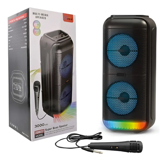 Parlante Grande Doble Luces Rgb Bluetooth Usb Sd Fm - Ins