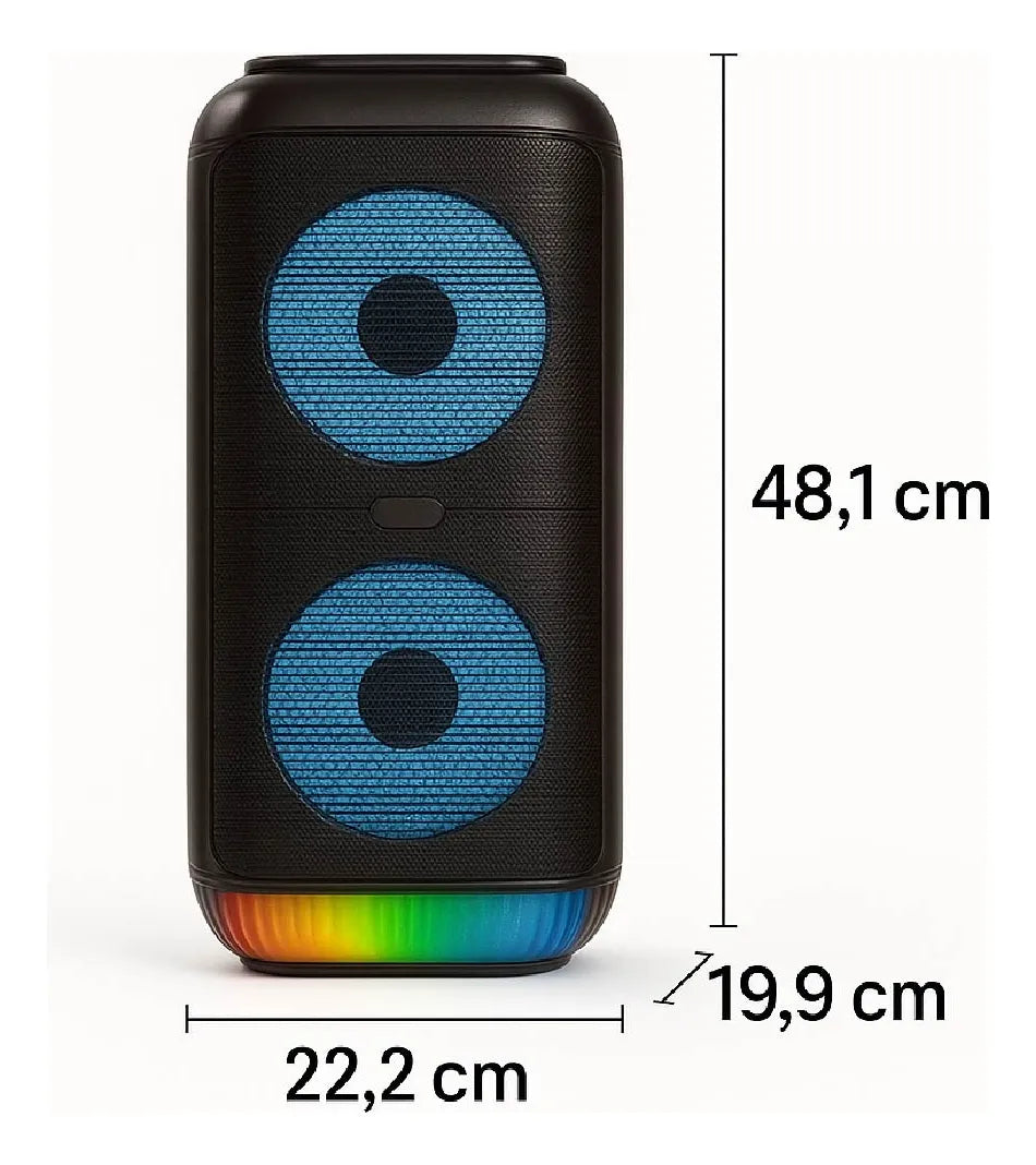 Parlante Grande Doble Luces Rgb Bluetooth Usb Sd Fm - Ins