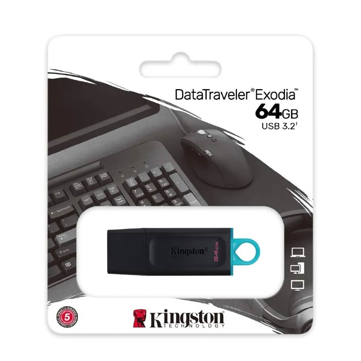 Pendrive Kingston Datatraveler 64gb 3.2 Gen 1 Negro