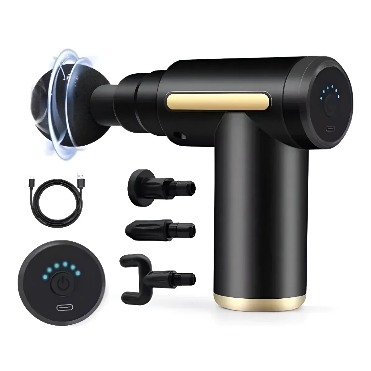 Pistola De Masaje Eléctrica De Tejido Profundo Color Negro