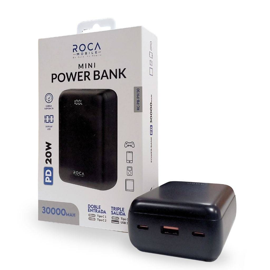 Power Bank Roca Mini 30.000mah Pd20w 2 Tipo C / 1 Usb