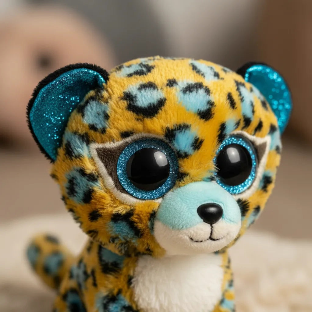 Peluche Beanie Boos Leopardo Azul Cobalt 15 Cm Regular