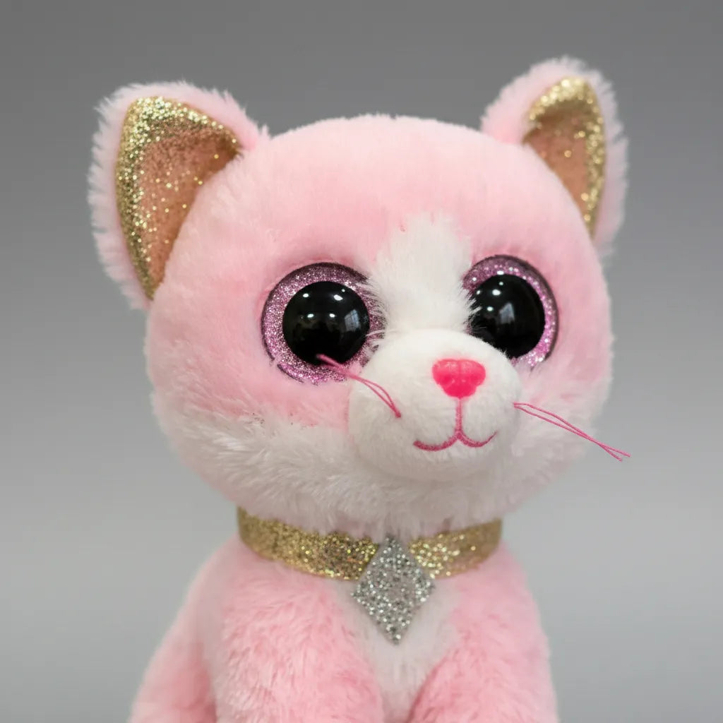 Peluche Beanie Boos Regular Gato Fiona Rosado 15 Cm