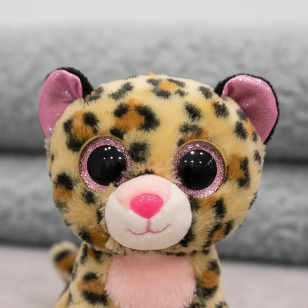 Peluche Beanie Boos Regular Livvie Leopardo Café/rosa 15 Cm