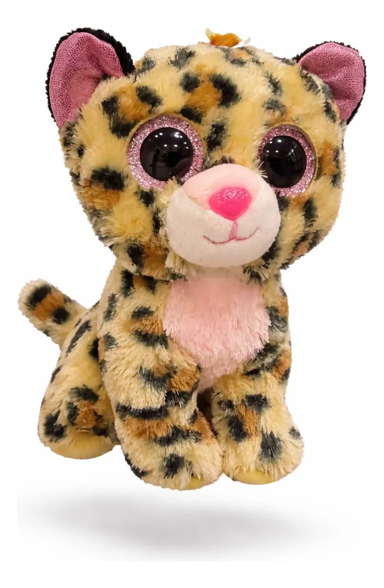 Peluche Beanie Boos Regular Livvie Leopardo Café/rosa 15 Cm