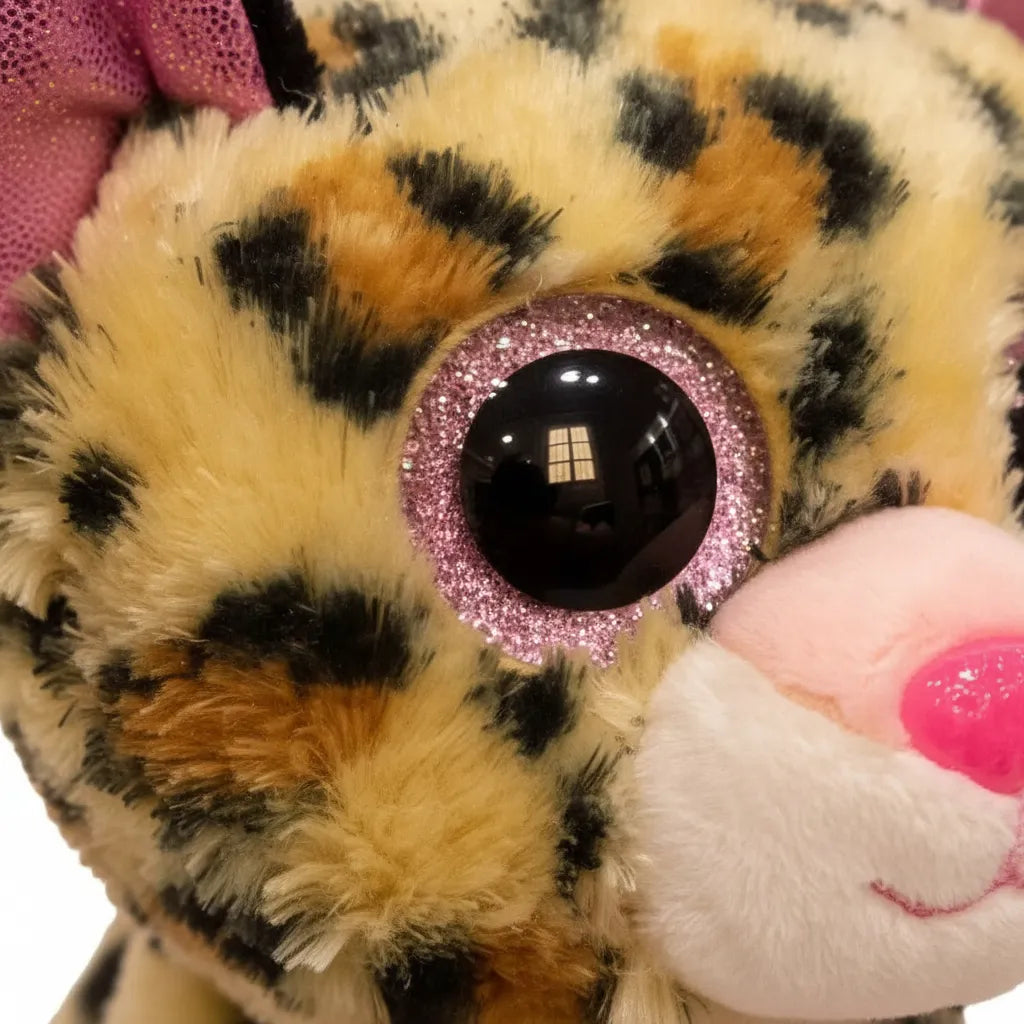 Peluche Beanie Boos Regular Livvie Leopardo Café/rosa 15 Cm