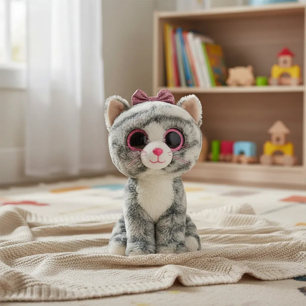 Peluche Gato Beanie Boos Regular Kiki Gato Gris 15 Cm