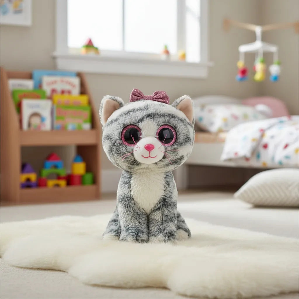 Peluche Gato Beanie Boos Regular Kiki Gato Gris 15 Cm
