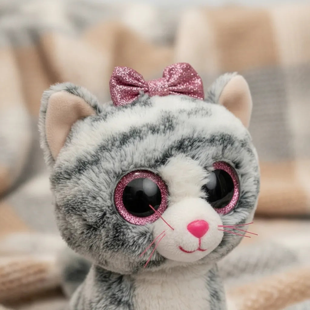 Peluche Gato Beanie Boos Regular Kiki Gato Gris 15 Cm