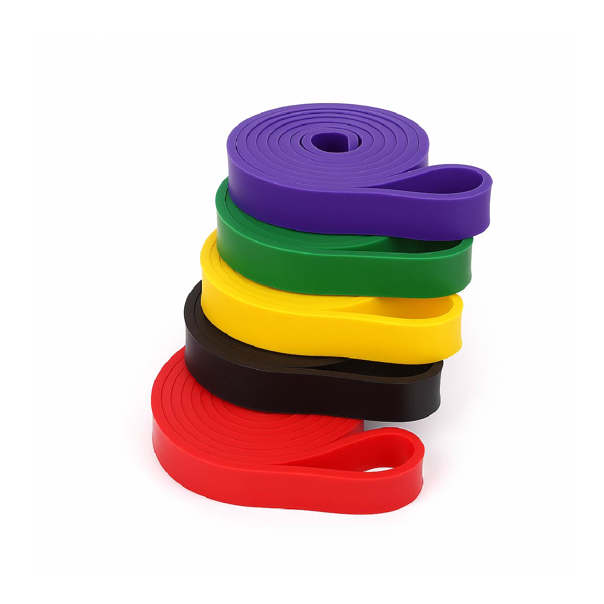 Set 5 Bandas Elásticas Resistencia Fitnics + 2 Manijas + Bolso