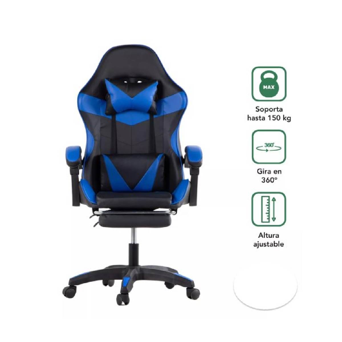 Silla Gamer Reclinable Reforzada Apoyapies Comoda Premium