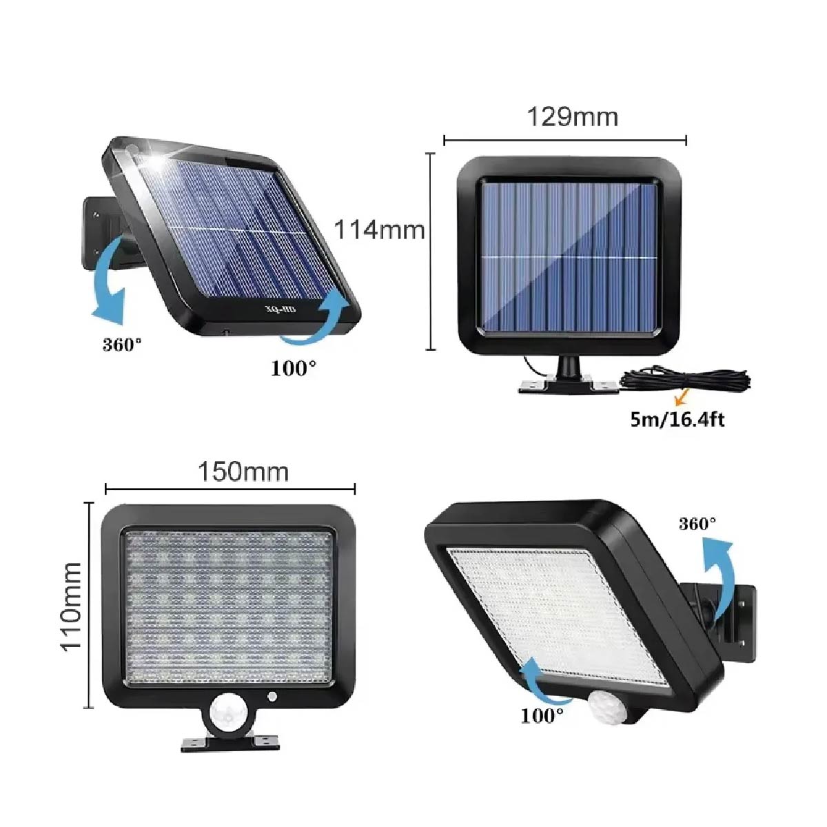 Foco Lámpara Solar Led 100w Sensor Movimiento Exterior
