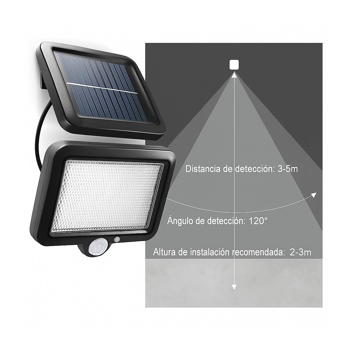Foco Lámpara Solar Led 100w Sensor Movimiento Exterior