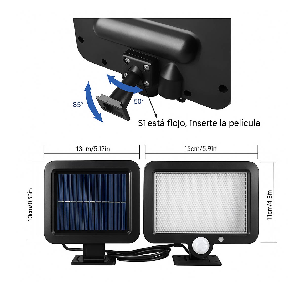 Foco Lámpara Solar Led 100w Sensor Movimiento Exterior
