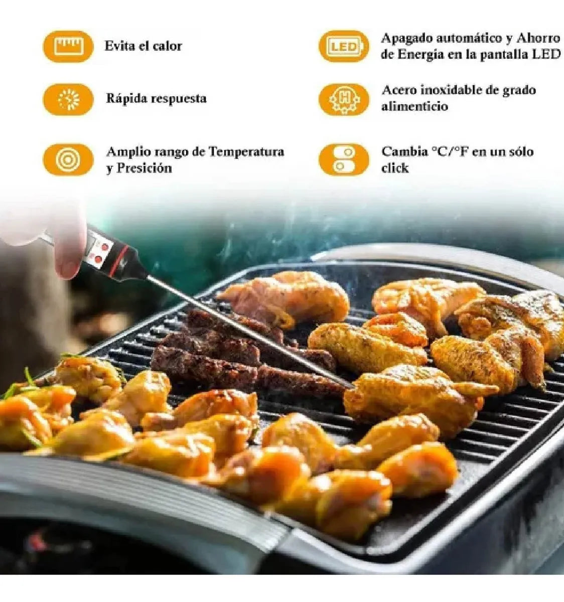 Termometro Digital De Cocina Pinche Alimentos Y Liquidos